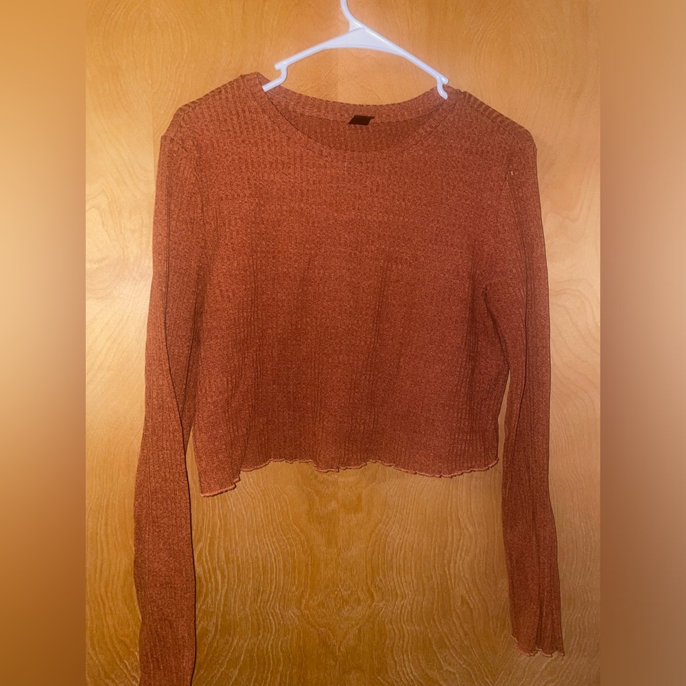 Rust Orange Crop Long Sleeve
